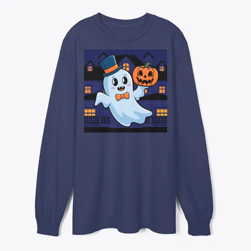 Charming Ghost and Cheerful Pumpkin Duo