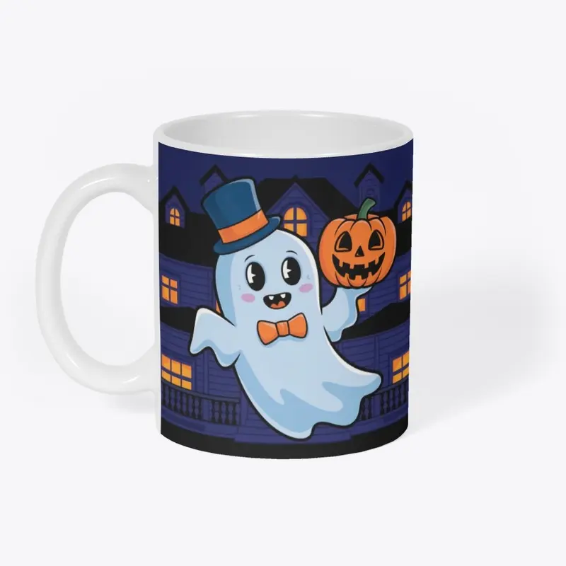 Charming Ghost and Cheerful Pumpkin Duo