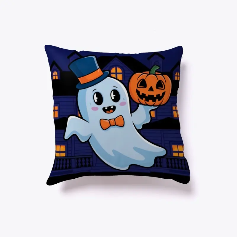 Charming Ghost and Cheerful Pumpkin Duo